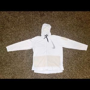 Nike Dri-fit Mens XL full zip white hoodie, good condition with cool detail